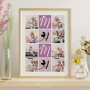 Mama és Papa fotókollázs digitális, nyomtatható Canva sablon poszter - Meska.hu