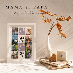 Mama és Papa fotókollázs digitális, nyomtatható Canva sablon poszter - művészet - grafika & illusztráció - digitális - Meska.hu
