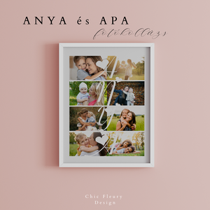 Anya és Apa fotókollázs digitális, nyomtatható Canva sablon poszter - Meska.hu