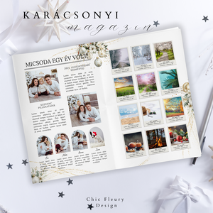 Karácsonyi magazin Canva sablon, ünnepi karácsonyi hírlevél, személyre szabható, nyomtatható - művészet - grafika & illusztráció - digitális - Meska.hu