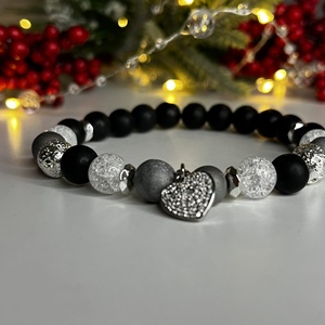 Ónix  Achát geóda  Hegyikristály  Hematit karkötő - Meska.hu