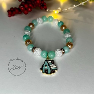 Menta jáde, arany aurakvarc és hegyikristály karkötő méskalács házikó medállal - ékszer - karkötő - ásványkarkötő - Meska.hu Menta jáde, arany aurakvarc és hegyikristály karkötő méskalács házikó medállal - ékszer - karkötő - ásványkarkötő - Meska.hu