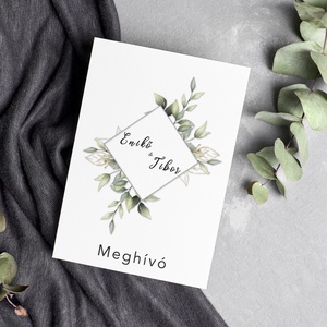 GREENLEAF Esküvői Meghívó, Levelek Esküvői Meghívó, Keretes Esküvői Meghívó, Zöld Esküvői Meghívó - Meska.hu