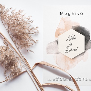 WATERCOLOR Esküvői Meghívó, Sárga Esküvői Meghívó, Tinta Esküvői Meghívó, Minimal Esküvői Meghívó - Meska.hu