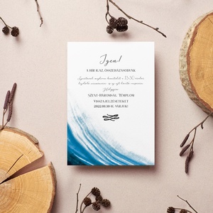 Beach Esküvői Meghívó, Kék Esküvői Meghívó, Víz Esküvői Meghívó, Minimal Esküvői Meghívó - esküvő - meghívó & kártya - meghívó - Meska.hu