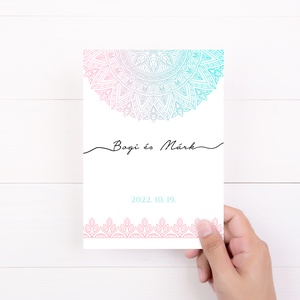 Mandala Esküvői Meghívó, Mintás Esküvői Meghívó, Ezoterikus Esküvői Meghívó, Minimal Esküvői Meghívó, Esküvő, Meghívó & Kártya, Meghívó, Fotó, grafika, rajz, illusztráció, Papírművészet, MESKA
