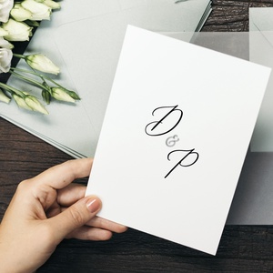 CALLIGRAPHY Esküvői Meghívó, Fehér Esküvői Meghívó, Kézírás Esküvői Meghívó, Minimal Esküvői Meghívó - esküvő - meghívó & kártya - meghívó - Meska.hu