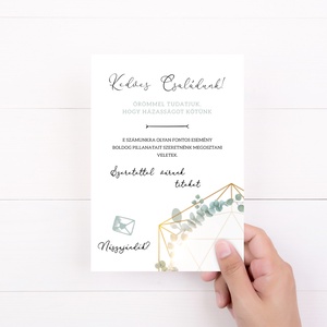 EUCALYPTUS Esküvői Meghívó, Leveles Esküvői Meghívó, Minimal Esküvői Meghívó, Zöld Esküvői Meghívó - esküvő - meghívó & kártya - meghívó - Meska.hu