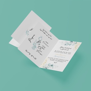 EUCALYPTUS Esküvő Meghívó, Zöld Esküvő Meghívó, Levél Esküvő Meghívó, Minimal Esküvő Meghívó - esküvő - meghívó & kártya - meghívó - Meska.hu