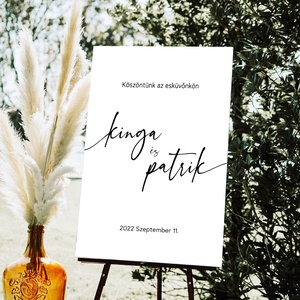 CALIGRAPHY Esküvő Köszöntőtábla, Kézírás Esküvő Köszöntőtábla, Fekete Esküvő Köszöntőtábla, Esküvő, Meghívó & Kártya, Ültetési rend, Fotó, grafika, rajz, illusztráció, Papírművészet, MESKA