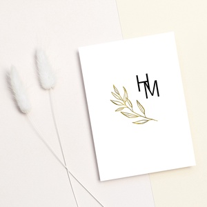 GOLDENLEAF Esküvői Meghívó, Arany Esküvői Meghívó, Leveles Esküvői Meghívó, Minimal Esküvői Meghívó - esküvő - meghívó & kártya - meghívó - Meska.hu