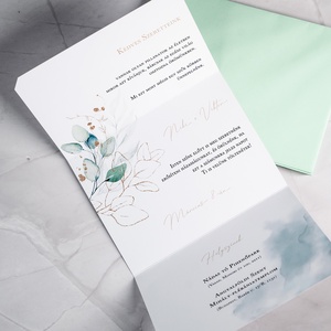 EUCALYPTUS Esküvői Meghívó, Leveles Esküvői Meghívó, Minimal Esküvői Meghívó, Zöld Esküvői Meghívó - esküvő - meghívó & kártya - meghívó - Meska.hu