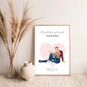COUPLE Poszter, Páros poszter, Esküvői poszter, Esküvő, Emlék & Ajándék, Vendégkönyv, Fotó, grafika, rajz, illusztráció, Papírművészet, MESKA
