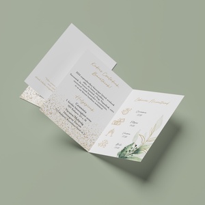 GREENERY Esküvő Meghívó, Levelek Esküvő Meghívó, Keretes Esküvő Meghívó, Zöld Esküvő Meghívó - esküvő - meghívó & kártya - meghívó - Meska.hu