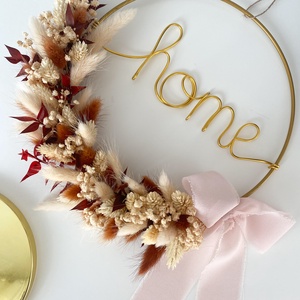 Szárazvirágos ajtódísz, Otthon & Életmód, Dekoráció, Ajtó- és ablak dekoráció, Ajtódísz & Kopogtató, Virágkötés, MESKA