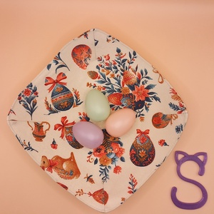 Textil dekor tál - ünnepi díszek, dekorációk - húsvéti díszek és dekorációk - húsvéti asztaldíszek - Meska.hu