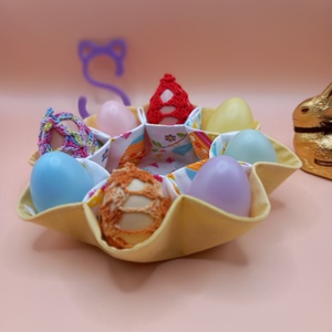 Textil  húsvéti tojás tartó tál, Otthon & Életmód, Dekoráció, Asztal és polc dekoráció, Asztaldísz, Varrás, MESKA