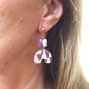 Polimer agyag elegáns fülbevaló - ékszer - fülbevaló - fülékszer - Meska.hu