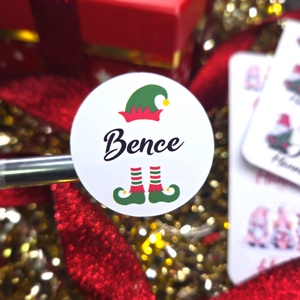Egyedi, névreszóló karácsonyi matrica / 24db címke / ajándék cédula / Christmas sticker - Meska.hu