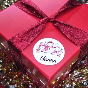 Egyedi, névreszóló karácsonyi matrica / 24db címke / ajándék cédula / Christmas sticker - otthon & életmód - papír, írószer - matrica, matrica csomag - Meska.hu