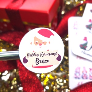 Egyedi, névreszóló karácsonyi matrica / 24db címke / ajándék cédula / Christmas sticker, Otthon & Életmód, Papír, írószer, Matrica, matrica csomag, Fotó, grafika, rajz, illusztráció, MESKA