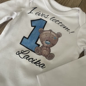 Kisfiú szülinapos body  - macis - baba - mama - babaruházat - baba body - Meska.hu