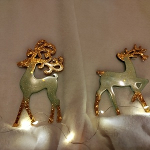 Szarvas karácsonyfadíszek epoxy gyantából  - karácsony - karácsonyi lakásdekoráció - karácsonyfadíszek - Meska.hu