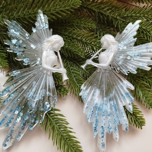 Karácsonyi angyaldísz epoxy gyantából  - karácsony - karácsonyi lakásdekoráció - karácsonyfadíszek - Meska.hu