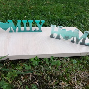 Valentin-napi felirat epoxy gyantából  - otthon & életmód - dekoráció - dekoratív figurák és szobrok - Meska.hu