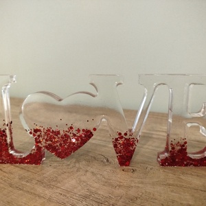 Valentin-napi felirat epoxy gyantából , Otthon & Életmód, Dekoráció, Dekoratív figurák és szobrok, Mindenmás, MESKA