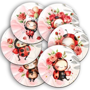 6 db cuki katicás kör alakú alátét szett (#18), , , MESKA