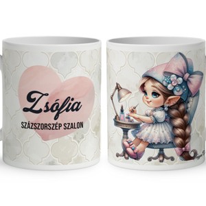 Névvel kérhető - Tündéri Körmös manólány mintás bögre, Otthon & Életmód, Konyhafelszerelés, tálalás, Tálalás, Bögre & Csésze, , MESKA