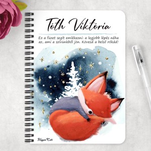 Személyre szabható - Tündéri róka mintás A5-ös füzet - otthon & életmód - papír, írószer - jegyzetfüzet & napló - Meska.hu