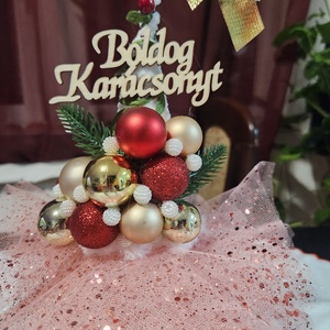 Karácsonyi asztaldísz - karácsony - karácsonyi lakásdekoráció - ünnepi asztaldekoráció - Meska.hu