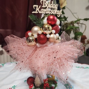 Karácsonyi asztaldísz - karácsony - karácsonyi lakásdekoráció - ünnepi asztaldekoráció - Meska.hu