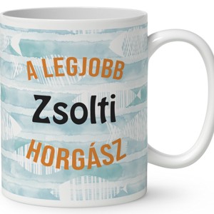 Névvel kérhető - Horgász manó és a nagy fogás mintás bögre - otthon & életmód - konyhafelszerelés, tálalás - tálalás - bögre & csésze - Meska.hu