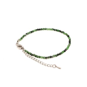 Rubin zoizit kapcsos állítható fazettált golyó karkötő 22,5 mm - Meska.hu