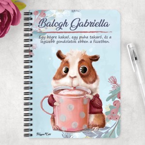 Személyre szabható - Kakaós tengerimalac mintás A5-ös füzet - otthon & életmód - papír, írószer - jegyzetfüzet & napló - Meska.hu