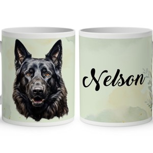 Névvel kérhető - Fekete németjuhász portré mintás bögre, Otthon & Életmód, Konyhafelszerelés, tálalás, Tálalás, Bögre & Csésze, , MESKA