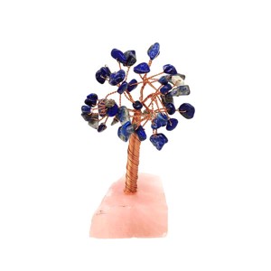 Ásványfa réz Lapis lazuli nyers rózsakvarc 10-11cm, Otthon & Életmód, Dekoráció, Asztal és polc dekoráció, Gyöngyfa, ásványfa, , MESKA