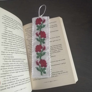 Rózsás könyvjelző, Könyv & Zene, Könyvjelző, Hímzés, MESKA