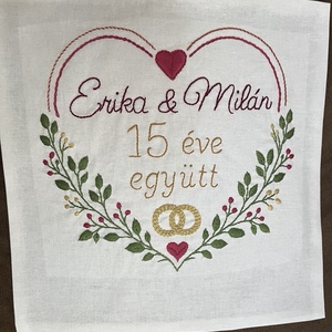 Hímzett évfordulós ajándék - otthon & életmód - dekoráció - fali és függő dekoráció - függődísz - Meska.hu