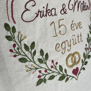 Hímzett évfordulós ajándék - otthon & életmód - dekoráció - fali és függő dekoráció - függődísz - Meska.hu
