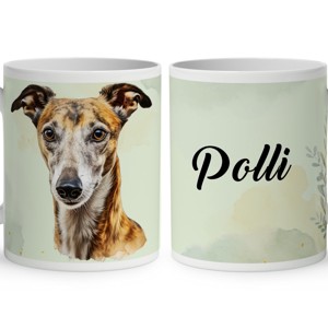 Névvel kérhető - Magyar agár portré mintás bögre, Otthon & Életmód, Konyhafelszerelés, tálalás, Tálalás, Bögre & Csésze, , MESKA