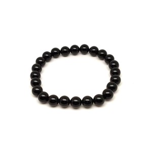 Obszidián fekete golyó karkötő 89 mm, Ékszer, Karkötő, Ásványkarkötő, , MESKA