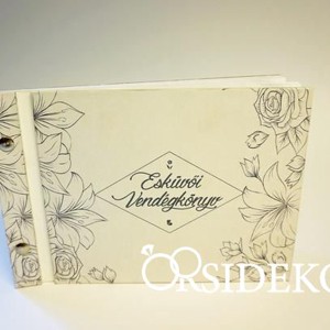 Vendégkönyv virágmotívumokkal - esküvő - emlék & ajándék - vendégkönyv - Meska.hu