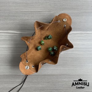 2in1 szütyő és kockatálca - konyak - barna - játék & sport - táblajáték és kártyajáték - társasjátékok - dobókocka - Meska.hu