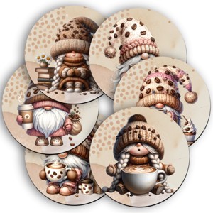 6 db cuki Kávés manós poháralátét szett (#62), , , MESKA