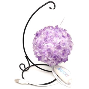 Ametiszt lámpa golyó USB állvánnyal 10cm, Kellékek & szerszámok, Ásvány alapanyag, Ásvány lámpa, , MESKA