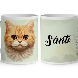 Névvel kérhető - Munchkin, a tacskómacska portré mintás bögre, Otthon & Életmód, Konyhafelszerelés, tálalás, Tálalás, Bögre & Csésze, , MESKA